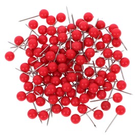 Kisangel 100pcs Red Map Push Pins with Stainless Steel Tips, Plastic Round Head Tacks for Cork Boards Office Walls DIY Crafts Fishing Line Spool Marking