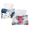 2 Pack Tissue Box Cover Holder, Pink Flamingo Floral Rectangle