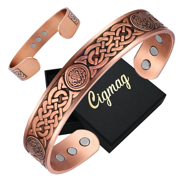 Cigmag Copper Bracelet for Men Ultra Strong Magnetic Bracelets 99.9%