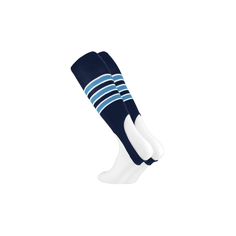 Striped Baseball Stirrups Pattern D (Navy/White/Columbia Blue, Large)