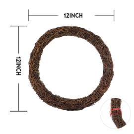 Temfmy Natural Grapevine Wreaths for Crafts - 12 Inch Patriotic Independence Day Rattan Twig Wreath Base - DIY Wreath Supplies for Home Decor - 2 Pack