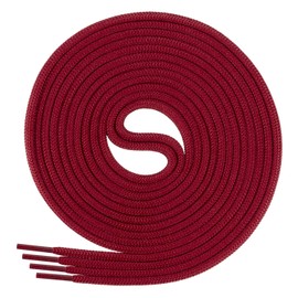 Di Ficchiano Round Shoelaces for Business, Sports and Leather Shoes, Tear-Resistant All-Round Laces, Diameter 3 mm, Lengths 60 cm - 130 cm, 25 Colours Made in Europe, red