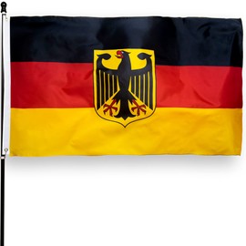 DANF Germany Eagle Flag 3x5 Ft Thick Polyester, Fade Resistant, Brass Grommets, Canvas Header German State Ensign Flags 3 X 5 Feet