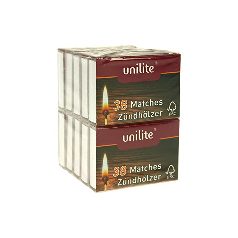 Unilite Matches/Matches in Pack of 10 x 380 Matches