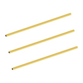 LAVMHAB Brass Pipe 2 mm OD/Outer Diameter x 0.2 mm Wall Thickness, 200 mm Length, Seamless Round Brass Tube for Crafts (Pack of 3)