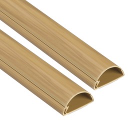 D-Line Half Round Cord Hider, Patented Cable Cover, Hide TV Wall Mount Wires, Raceway for Cords, Decorative Wire Covers, Paintable, Adhesive - 2X 1.18in W x 0.59in H x 39in L - Wood-Effect
