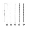 QWORK® 5 Piece Twist Drill Bit Set, 200 mm HSS