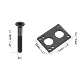 PATIKIL Skateboard Riser Pads Screws Set, 2 Pack 6mm Rubber Shock Rise Pad with 8pcs Mounting Screws Nuts Hardware Repair Kit for Cruiser, Black