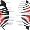 Juego de 32 brochas de maquillaje, color rojo, kit profesional