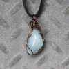 NEW Raw Aquamarine Necklace - Genuine Blue Crystal Pendant Necklace