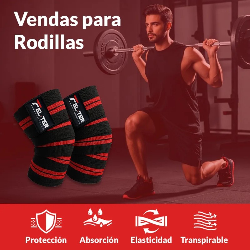 Vendas Para Rodillas, Rodilleras Gym, Crossfit, Marca Felter