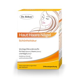 DR. BÖHM Skin Hair Nails - 180 Tablets - with Biotin, Zinc & Selenium, MSM - Silicon from Gold Millet & Silica - Lactose Free - Gluten Free
