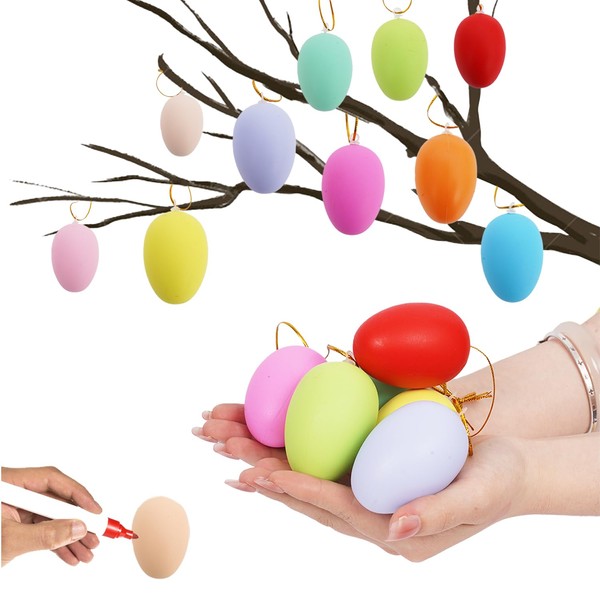 Pack of 20 Easter Eggs for Hanging with 6 Markings