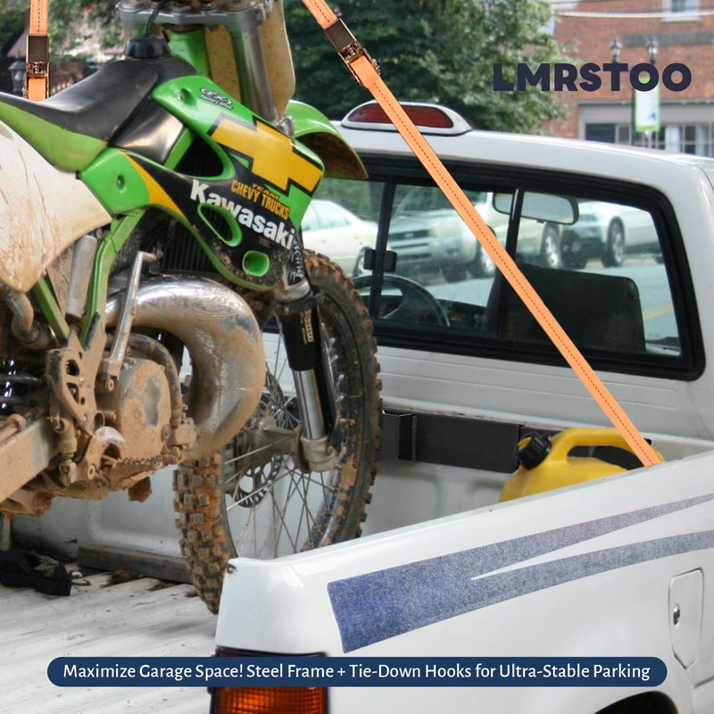 LMRSTOO Adjustable Motorcycle Tie-Down Rack forFull Size Pickups,Adjustable Width from