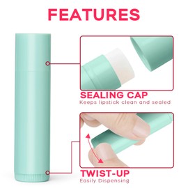 JuLand 100pcs Lip Balm Container with 1 Organizing Tray - Refillable Empty Lip Balm Tubes Kit with Tray and Scraper BPA-Free for DIY Makeup or Cream Storage, Clear