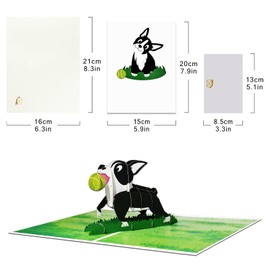 DLYMXGC Boston Terrier Pop Up Greeting Cards with Blank Note & Envelope, ideal celebration gift for Friendship, Love, Anniversary, Special Moments, Inspirational, Appreciated, Birthday
