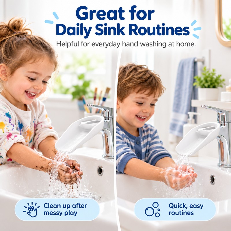 Kids Faucet Extender for Hand Washing – Water-Guiding Sink Attachment