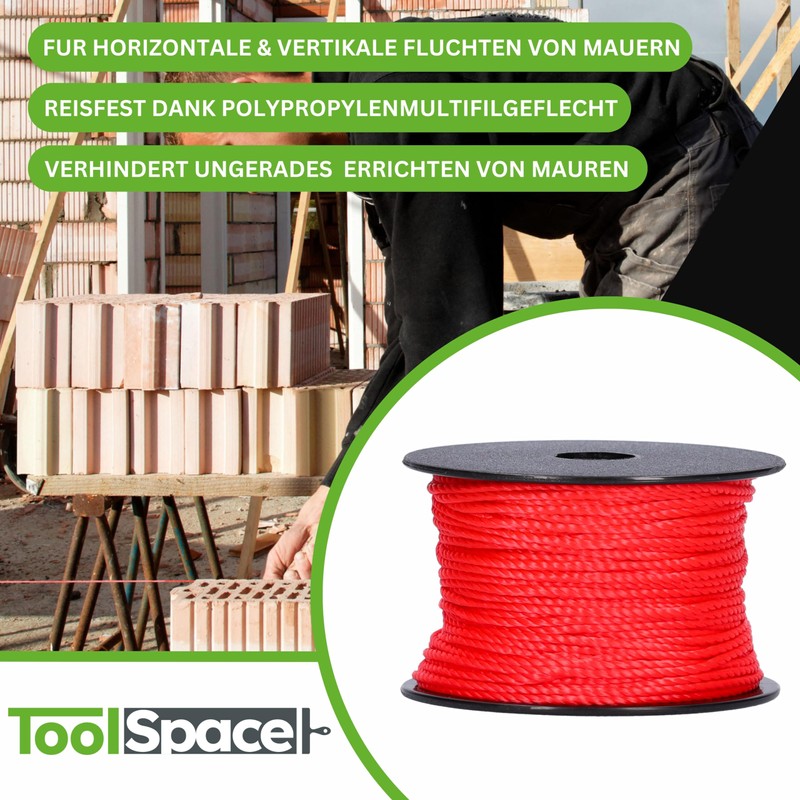 ToolSpace Mason's Cord Construction Cord – 50 m x 1.6