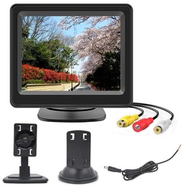 OBEST On-Dash Monitor, LCD Monitor, 2 Video Inputs, For 12 V Cars, Back Switchable (3.5 inches)