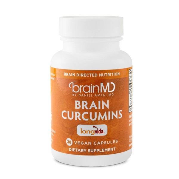 BrainMD Brain Curcumins - 30 Vegan Capsules - with Longvida
