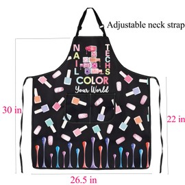 FUSTMW Nail Aprons with Pockets Nail Salon Aprons for Women Nail Artist Apron Manicurist Apron Salon Aprons for Nail Tech (nail apron techs)