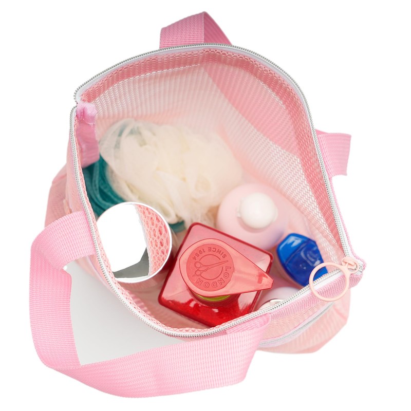 TOPASION Mesh Shower Caddy Bag Portable Small Hanging Toiletry Tote