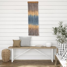 Knots & Beyond Macromedia Wall Hanging, Boho Macrame, Boho Wall Decor, Yoga Class Wall Decoration, Office Wall Decor, Yarn Tapestry, Quantity 1, 11.8" x 37.4"