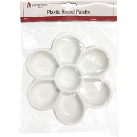 Heritage Arts AP072 Plastic Round Palette; for use with Watercolor, Gouache, Acrylic and Oil Paint Pigments; for Painters, Crafts, Hobbyists, Fine Artists, Students, Art Studio, Arts and Crafts