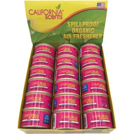 California Scents Spillproof Organic Air Freshener, Fragrance for Home Office Car, 1.5 Ounce Canister - Pack of 18 (Coronado Cherry)