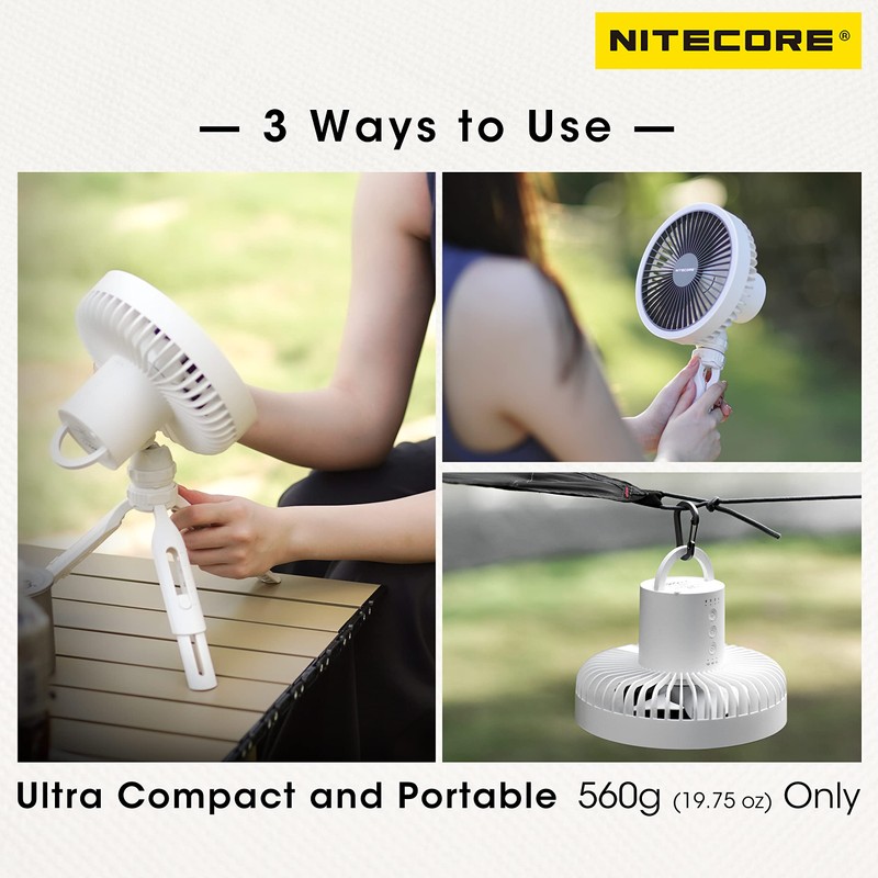 Nitecore NEF10 Multifunctional Portable Electric Fan with LED Ring Light,