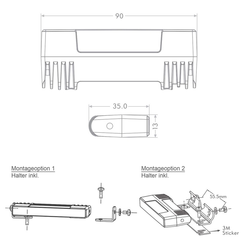 LED-MARTIN NP6 Front Flasher - Yellow - ECE-R65 Class 2