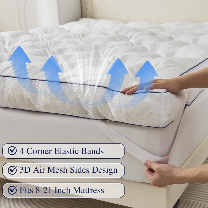 SHOUREN 5 Inch Memory Foam Mattress Topper Queen Size, Extra