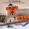 Doweling Jig Drill Kit 3 in 1 Aluminum Alloy Anodized