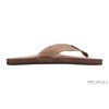 Rainbow Single Layer Premier Leather Woman's Sandal (Dark Brown) Size