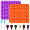 HUAKENER Gummy Skull Molds, 2 Pack Skull Candy Molds with