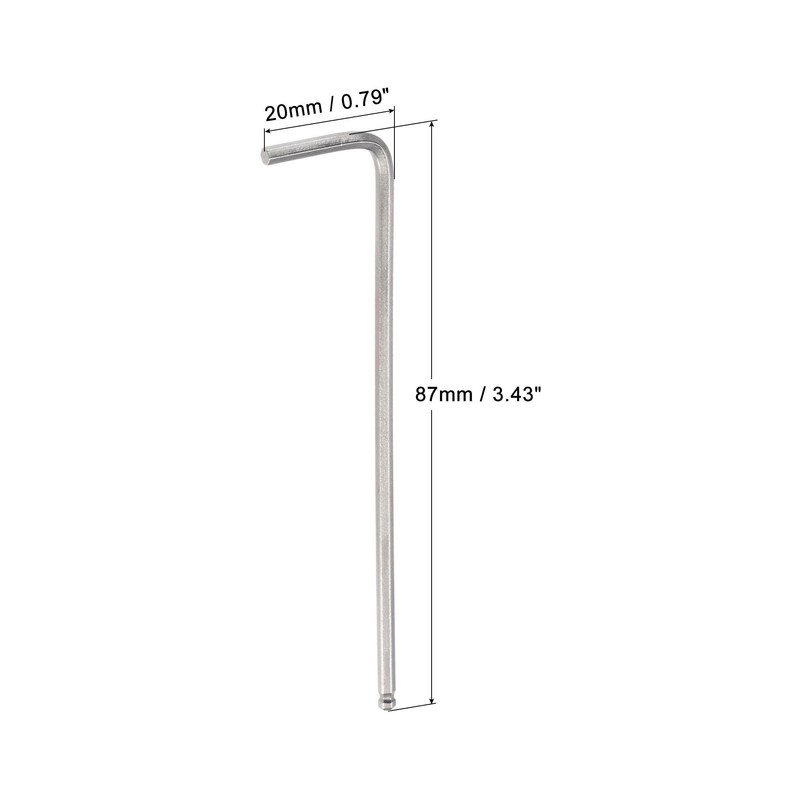 sourcing map 3/32" Ball End Hex Key Wrench, L Shaped