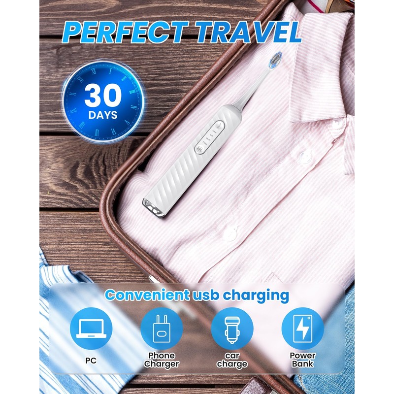 Electric Toothbrush with Water flosser, 3 in 1 Teeth Cleaning