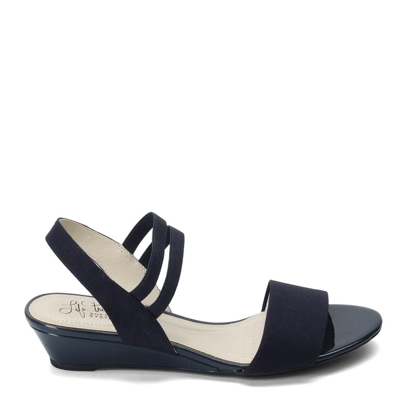 LifeStride Sandalias de cuña Yolo para Mujer, Azul Marino, 9
