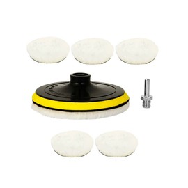 7 Pieces 3" Polishing Buffing Pads Kit for Drill with M14 Adapter, 150mm Buffer Wheel Sponges, Car Polisher Drill Attachment for Rubbing Compound