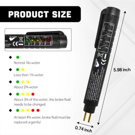 wuyaoyao Brake Fluid Liquid Tester Pen with 5 LED Indicators, DOT 3 DOT 4 DOT 5.1 Brake Fluid Tester Pen, Brake Fluid Liquid Testing Pen Auto Brake Diagnostic Tool for Check Engine