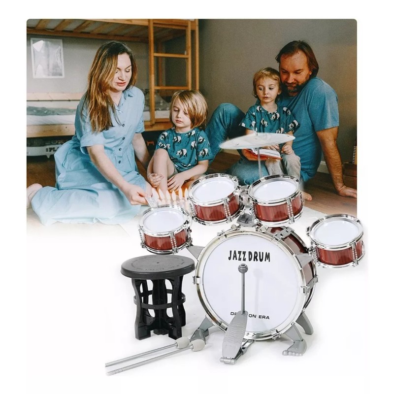 TOYGAGADE Batería Niños Banco Baquetas Platillo Bombo Musicales Toygagade