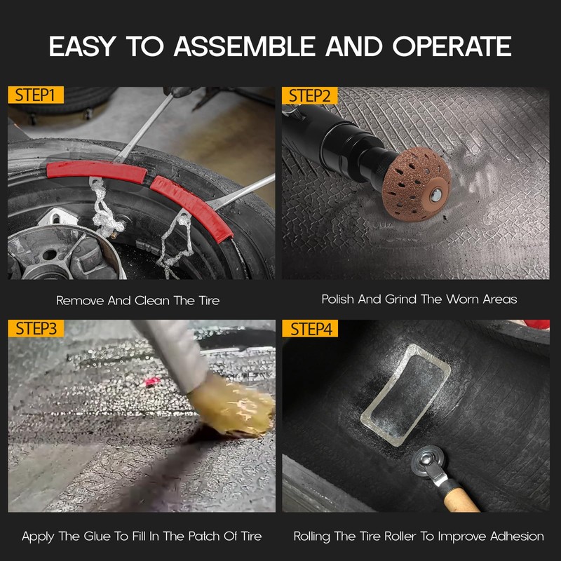 Air Tire Repair Polish Patch Tools – 2500 RPM Low-Speed