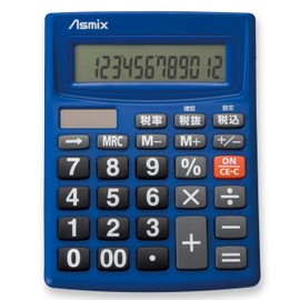 Asuka Calculator, Tax Calculator, C1234B, Blue, 12 Digit