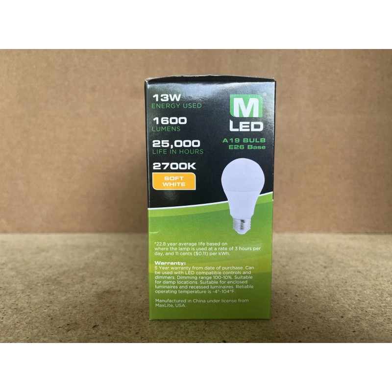 Maxlite 8 Pack Maxlite 13W LED Bulb = 100 watt