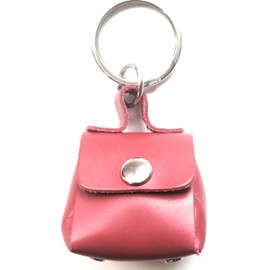 Leather Heart Keychain Bag Charm Key Fob Car Accessories for Women Gift, Mini Red Backpack, One Size