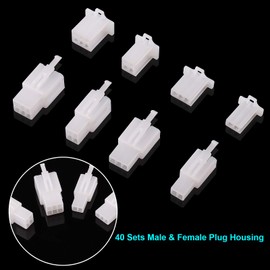 Kinstecks ​​380 Pieces 2.8 mm Blade Receptacles Flat Connector Set 2 3 4 6 Pin Blade Receptacles Set for Motorcycle Car Truck Scooter Boats Electrical Instruments