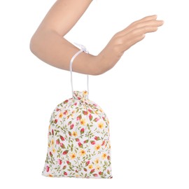 Touchstone Indian Handcrafted Jaipur Hand Block Calico Floral Elephant Printed Pure Cotton Colorful Shopping Sweet Distribution Party Favors Drawstring Purse Pouches Potli. Set Of 19. For Women.