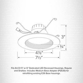 ELCO Lighting EL 61030W 5&6" 12W LED Insert 750LMN CRI90 3000K