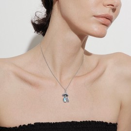 VENACOLY Mushroom Necklace 925 Sterling Silver Moonstone Mushroom Butterfly Pendant Necklace Mushroom Jewellery for Women Mushroom Lovers, Sterling Silver, No Gemstone