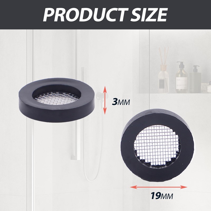 50 Pack Shower Head Gasket with Wire Mesh Middle -